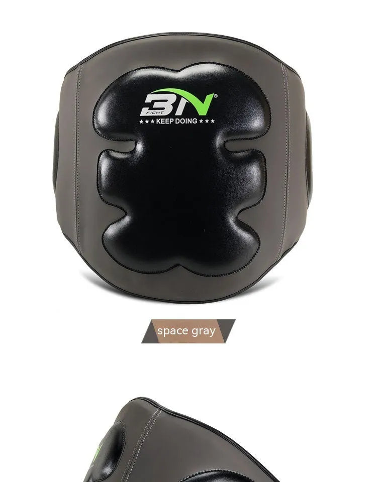 Sanda boxing breast protection target in dark grey or khaki colour for waist protection during martial arts training