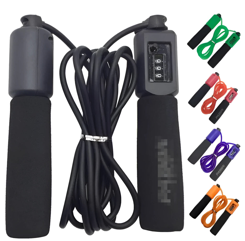 3-metre PVC fitness skipping rope with sponge grip handles in multiple colour options