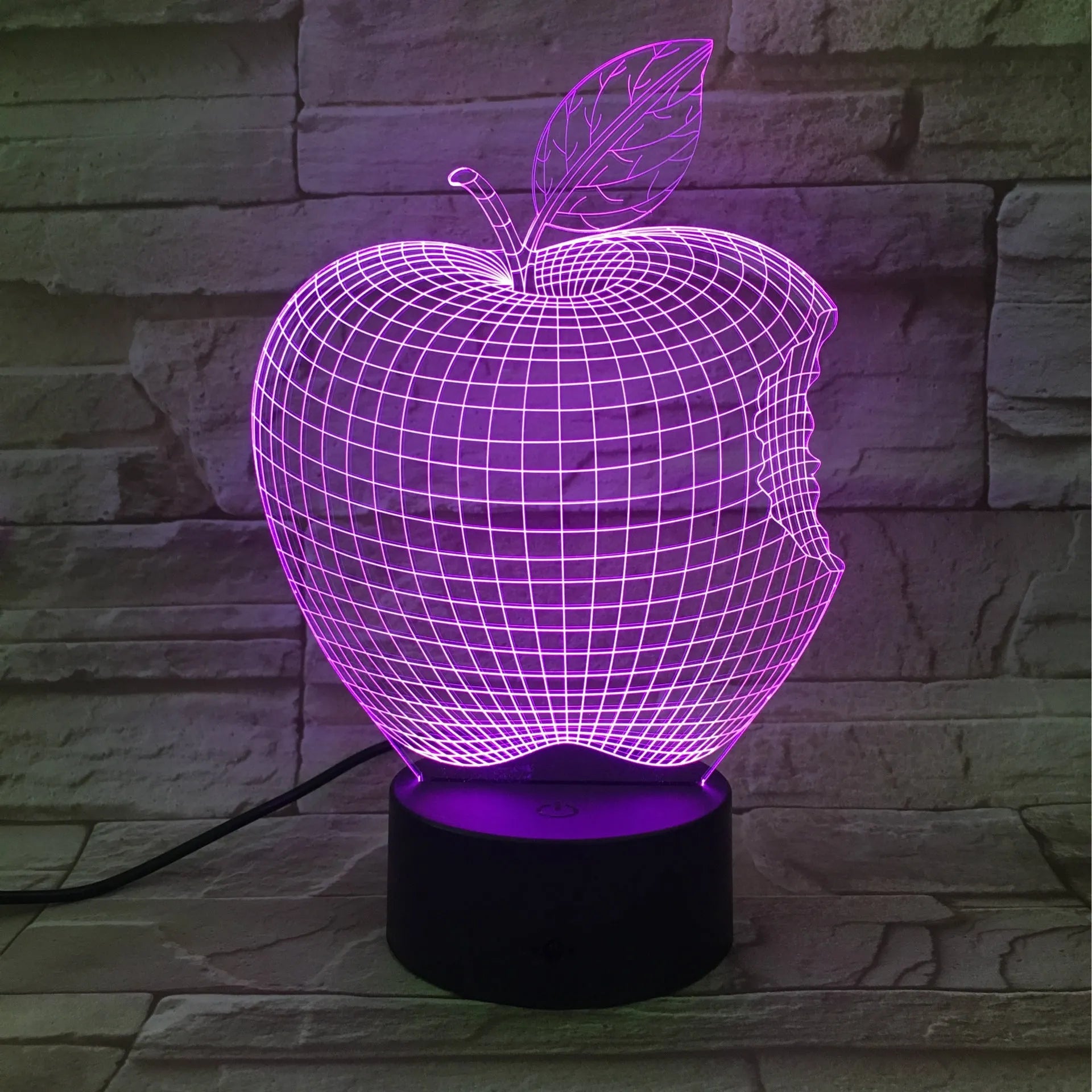 3D acrylic fruit night light with colourful LED illumination and touch control