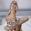 Plus size women's platform sandals with floral accents, rubber sole, PU upper, available in multiple colours