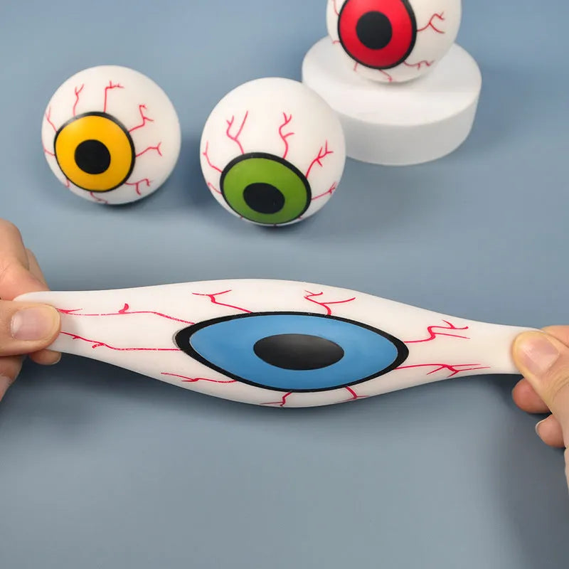 Stress ball squeezing toy vent horror eyes design TPR material 6cm diameter random colour