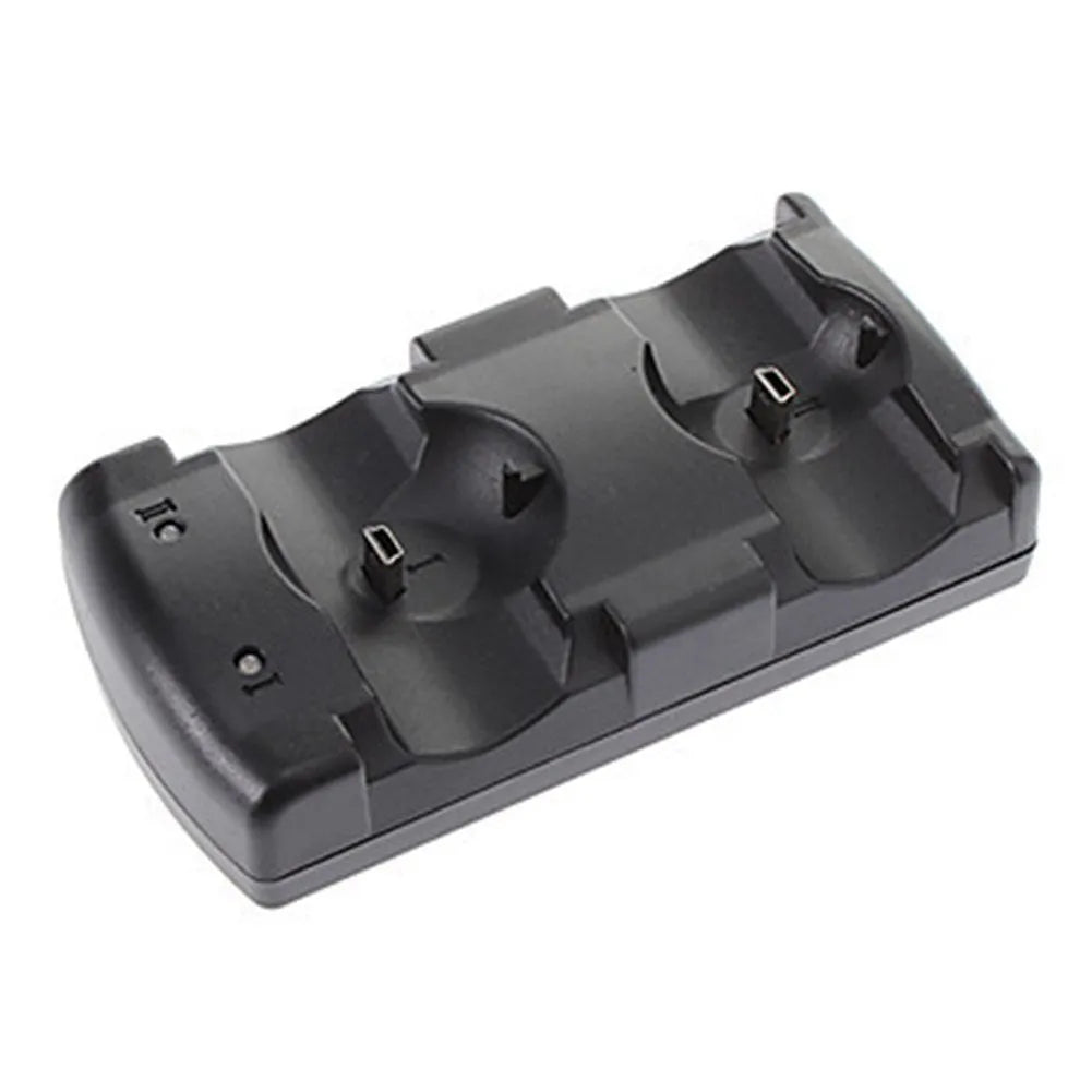 Black PS3 dual controller USB charging dock station with two charging ports