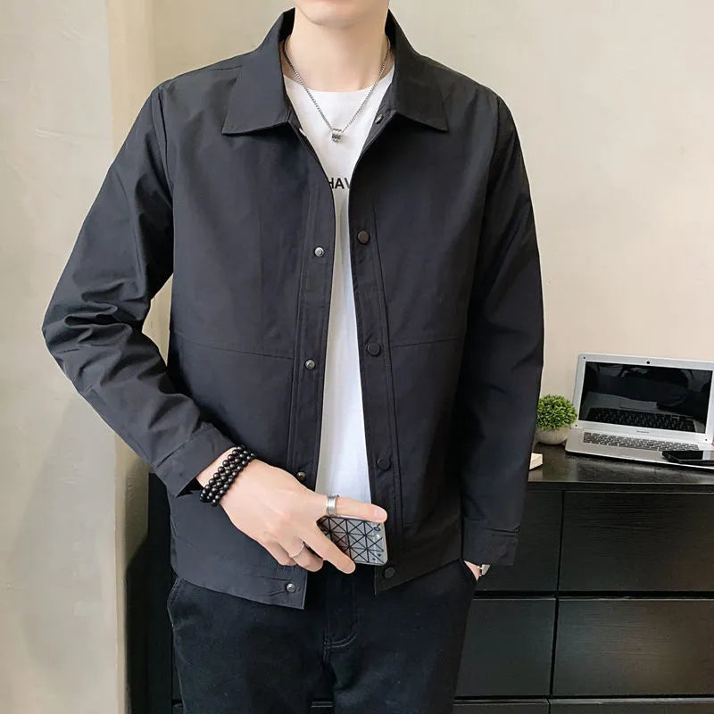 Korean style men's thin single-layer polyester jacket for spring and autumn wear