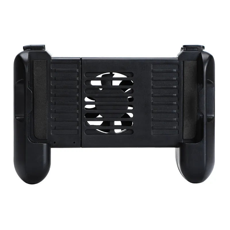 Black Bluetooth gaming controller with cooling system for Apple iPhone compatibility