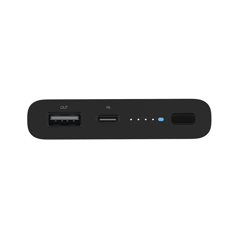 Black and white large capacity 10000mAh power bank with USB-C and wireless charging