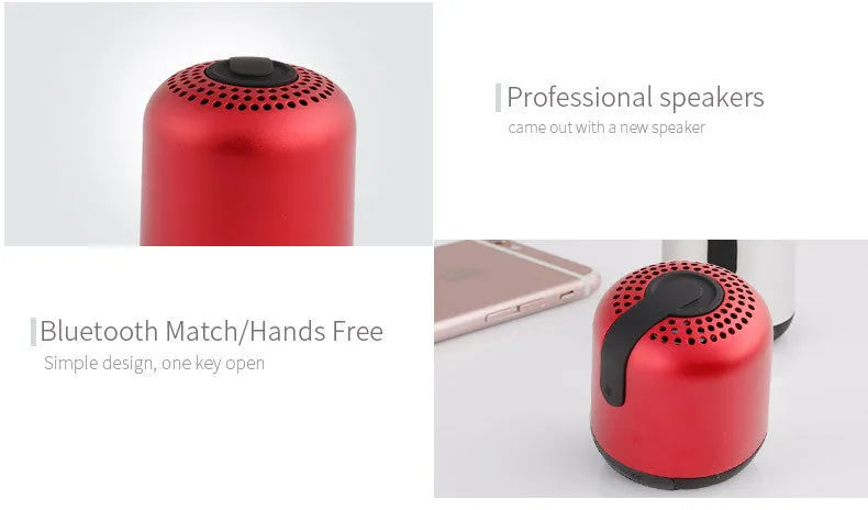 Hieha XQ11 mini waterproof metal Bluetooth speaker in black, gold, pink, red, or silver colour