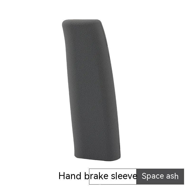 Black silicone handbrake sleeve fitted on a car's handbrake lever