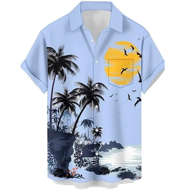 Men's camouflage pattern short sleeve casual shirt in slim fit design