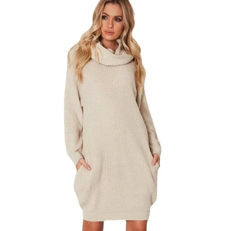Women's loose lapel pullover sweater in imitation cashmere with colour block panels and chest pockets.
