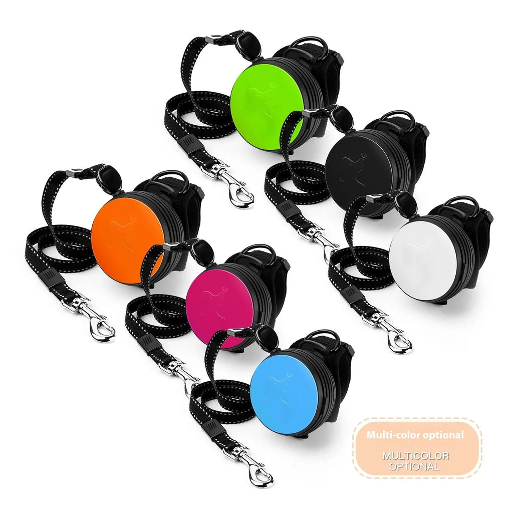 Pet Holding Hands 3-metre explosion-proof retractable dog lead in vibrant orange with safety lock.