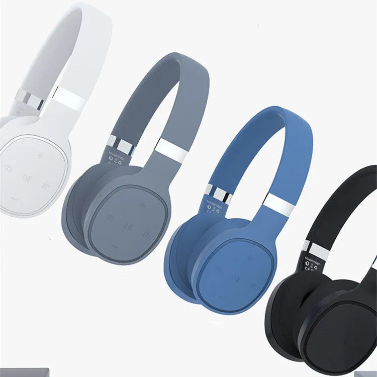 Wireless Bluetooth headset in black colour with over-ear design and adjustable headband