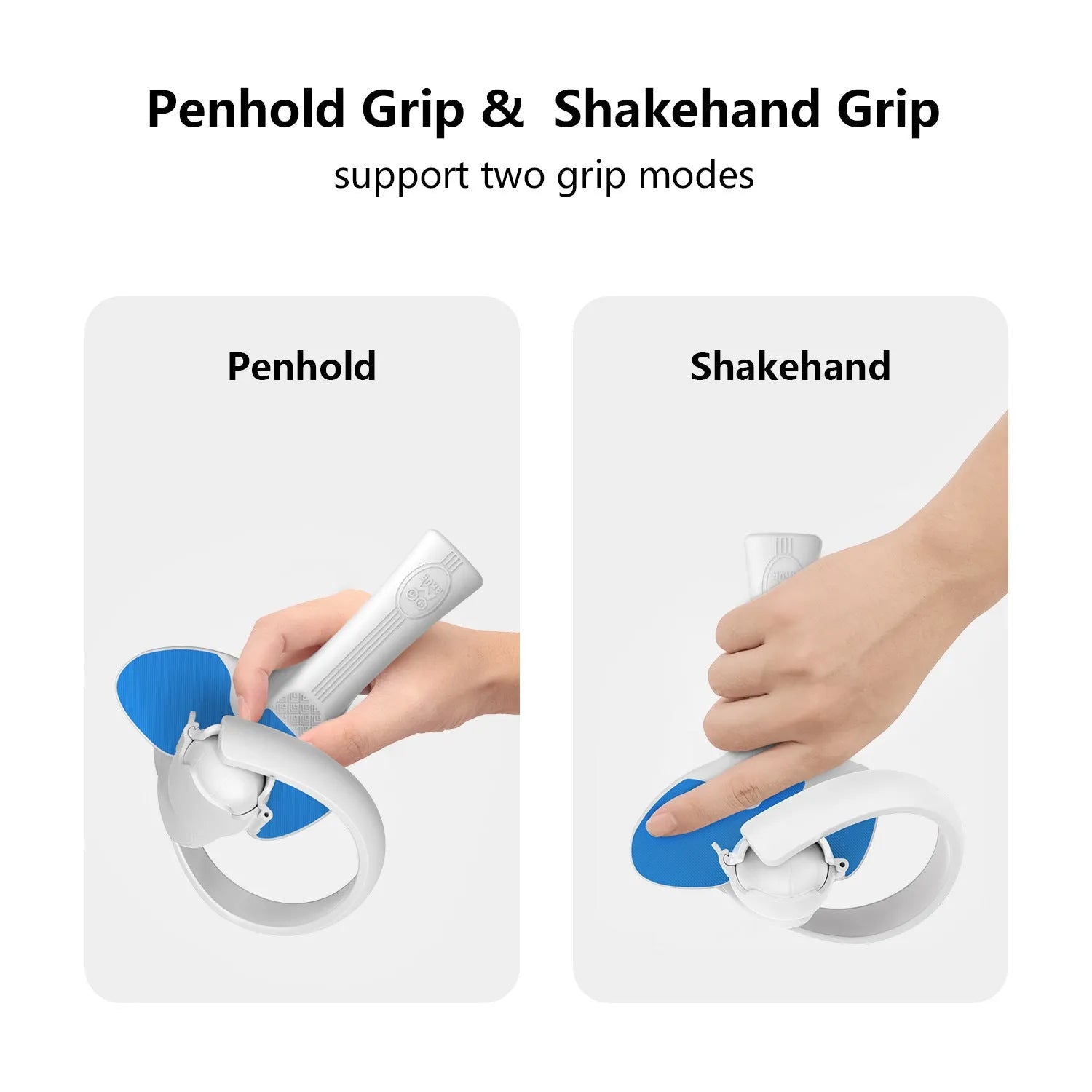 Red and blue plastic silicone table tennis racket hand grip accessory for Pico 4 VR controllers