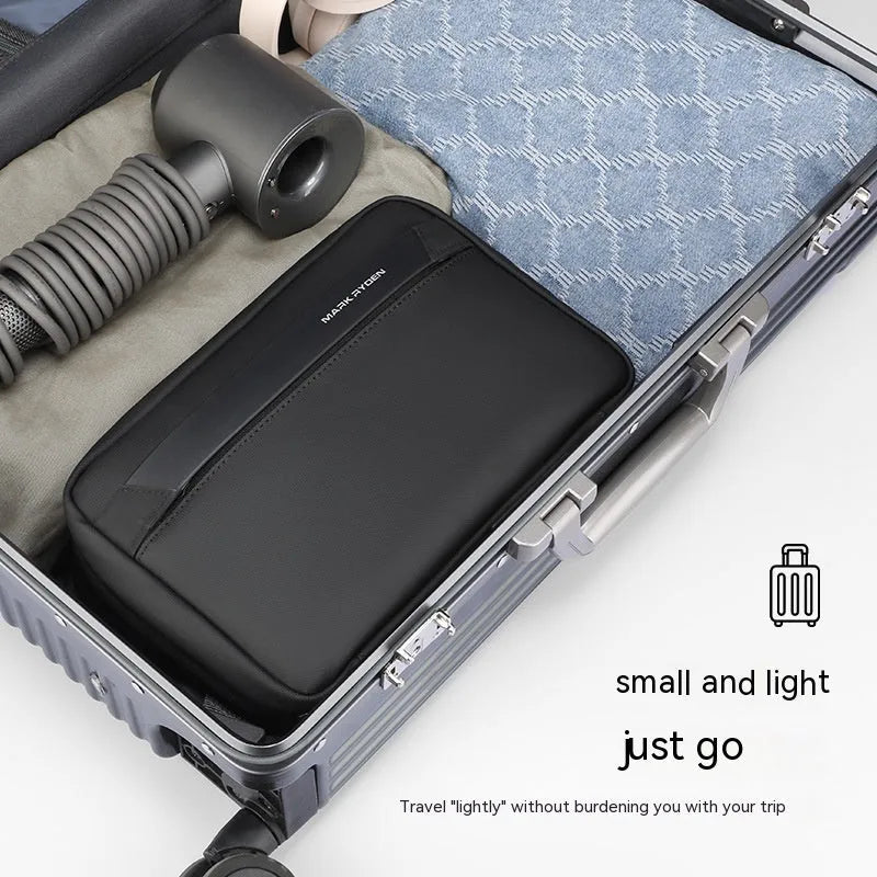 Oxford cloth wet dry separation storage bag in graphite grey with sewing line details