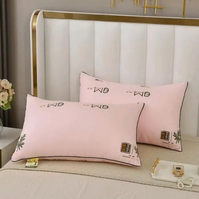 Polyester fibre high pillow for household bedding in multiple colour options