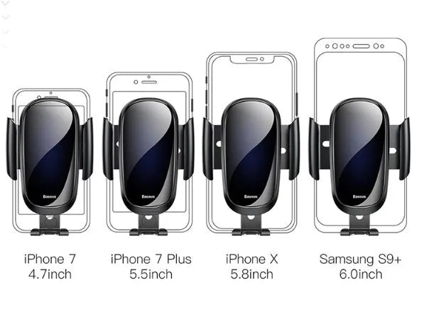Smart car bracket with flexible gooseneck arm and adjustable device head in black, blue, and silvery colours