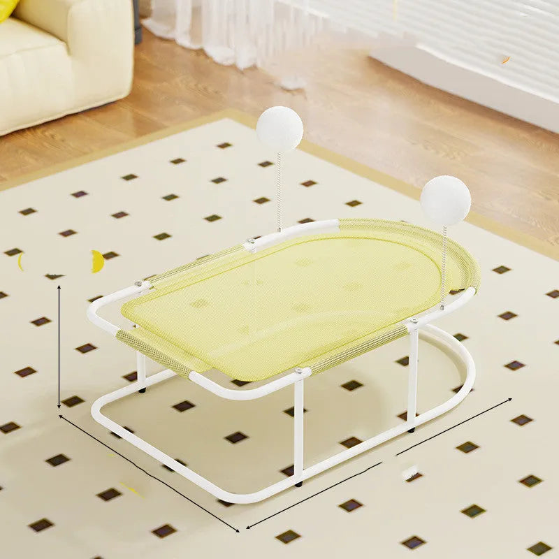 Large grey fabric kennel with breathable bracket frame for cats and puppies