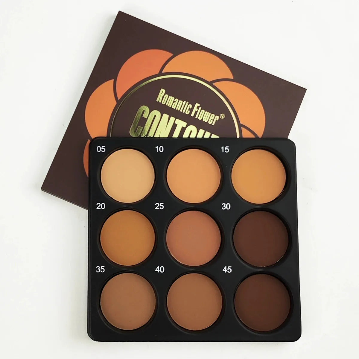 Dark matte makeup palette with 9 colours and repair disk