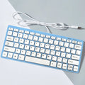 USB wired mini keyboard in four colours with 1.3m cable for laptop desktop computers