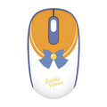 Pink Sailor Moon wireless office mouse with USB receiver showing cartoon design and compact 100mm size