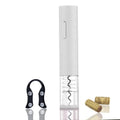Automatic electric wine bottle opener with foil cutter in black, red, and white colour options.