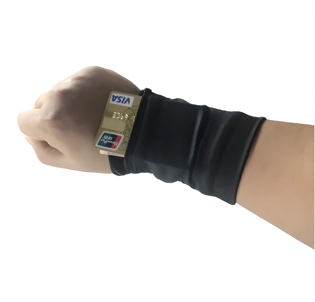 Sports wristband phone pouch 10x12cm in black for gym running cycling