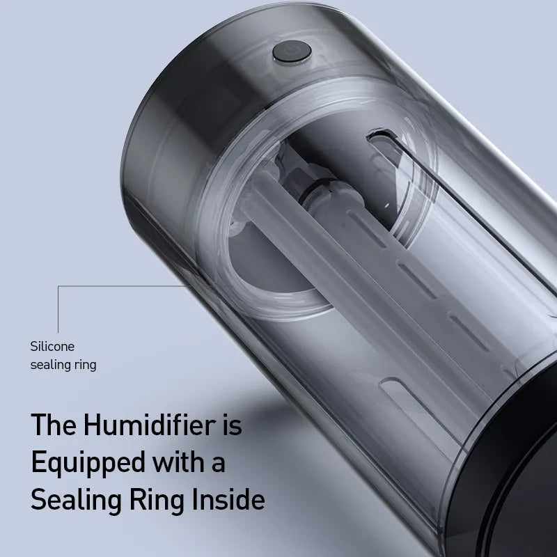 Black aluminum car diffuser humidifier with USB port for air purification and odor removal in vehicles
