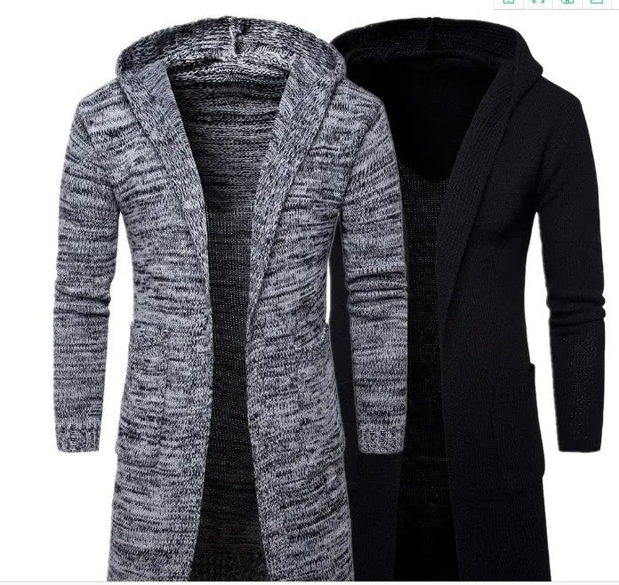 Mens wool blend cardigan sweater button front available in black and gray sizes L M XL XXL