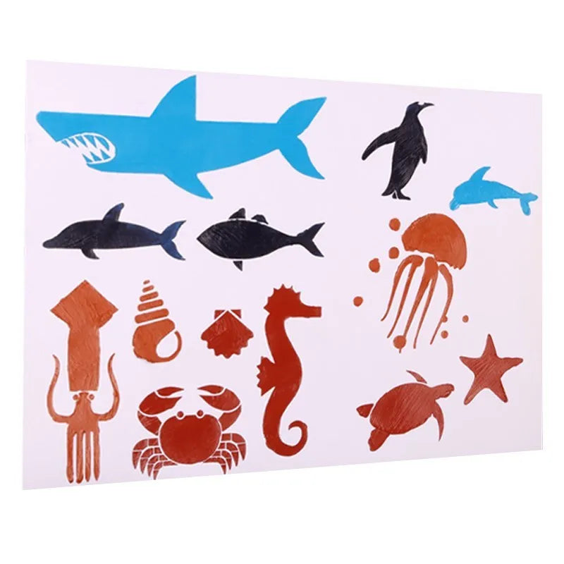 White plastic drawing stencil templates for art and craft projects