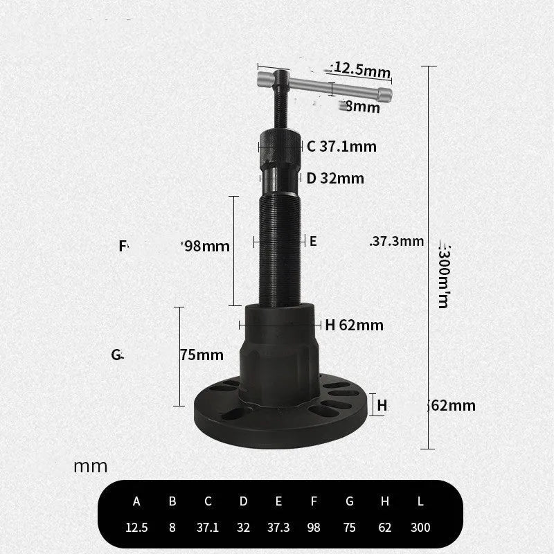 Chrome vanadium steel brake drum dismantlement tool with three style options: A for electric bikes, B for cars, C hydraulic for cars.