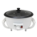 White oblate coffee bean roasting machine with 225mm pot base for home use