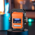 Pulse windproof double arc electric lighter with mechanical rotary gyroscope in folded position