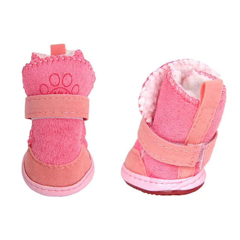Cotton mesh dog snow boots in coffee colour No.3 size 5cm length for small dogs