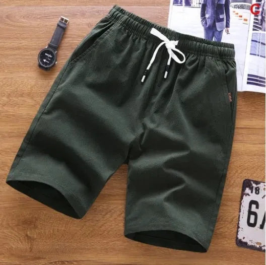 Cotton summer shorts for men in multiple colours with lace-up front and middle waist