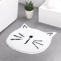 Cartoon cotton bathroom mat 60x60cm with plants and flowers pattern in grey cute cat colour