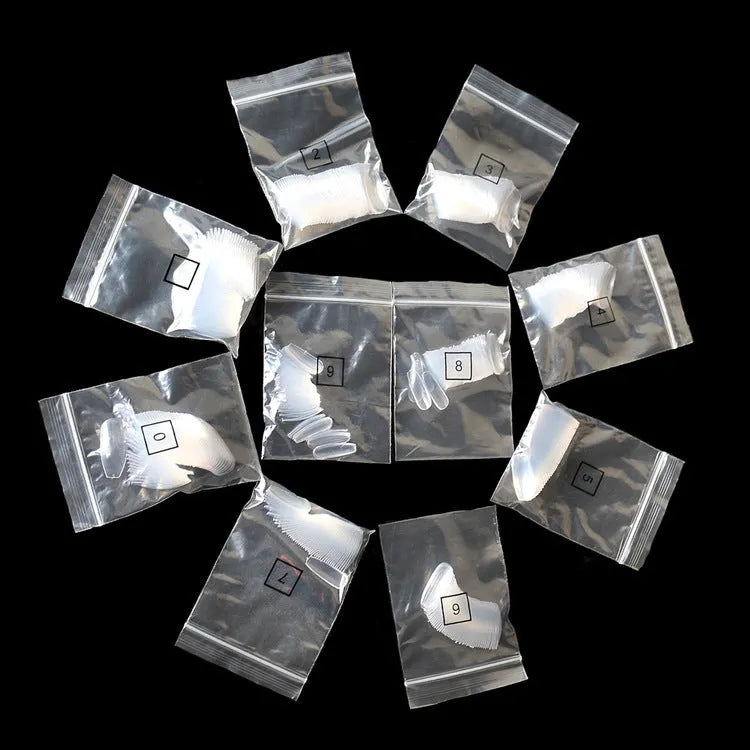 500 clear natural false nails with 10 different sizes made from ABS plastic