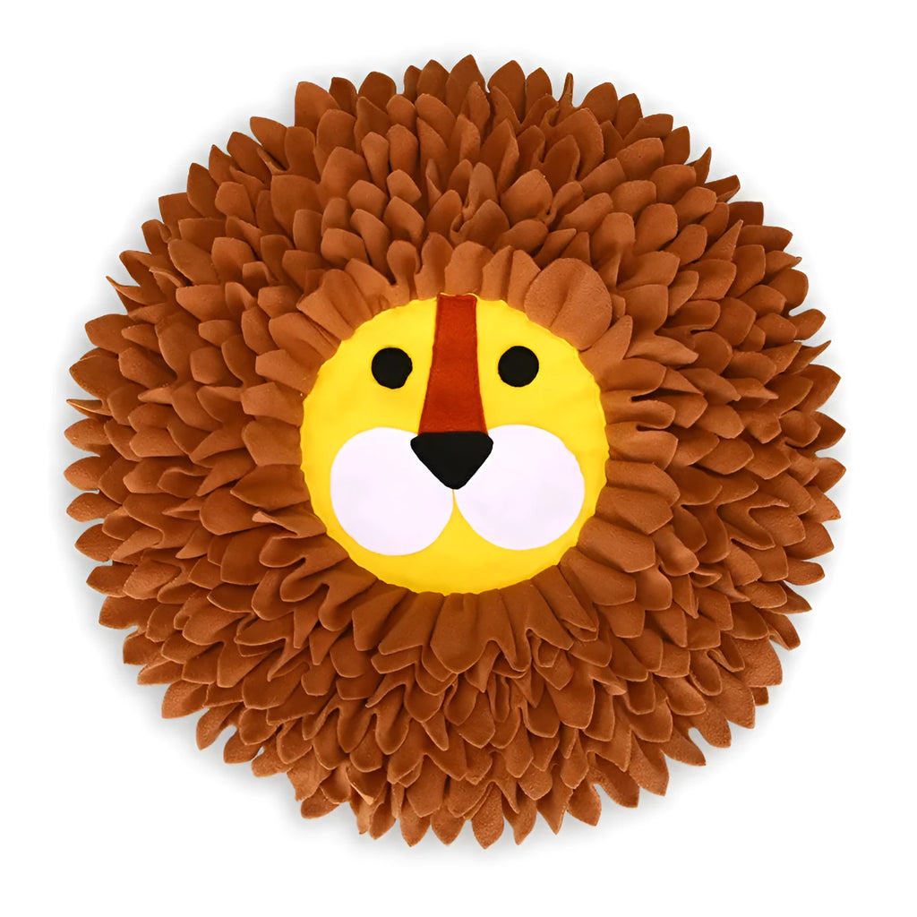 Brown lion-shaped sniffing pad blanket for dogs and cats as a decompression and hiding food toy
