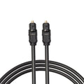 Black Toslink digital optical audio cable with 4mm square connectors, 2 metre length