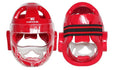 Karate boxing helmet for head protection available in blue, red and white colours with size options
