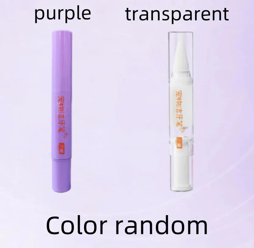 White pet teeth cleaning pen with 5ml gel for dogs and cats