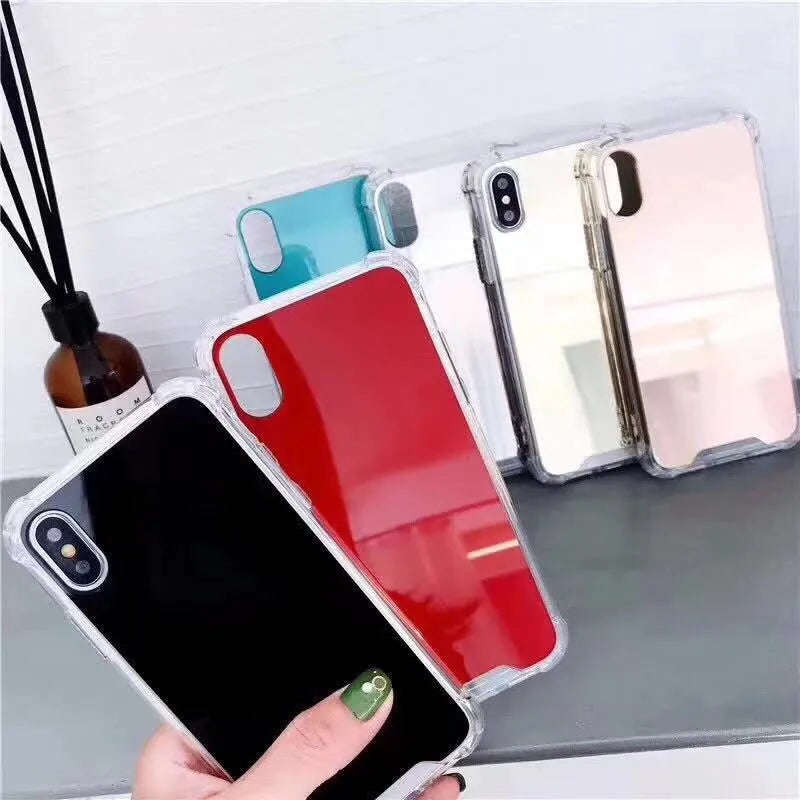 Transparent TPU protective case for iPhone showing phone's colour through clear back.