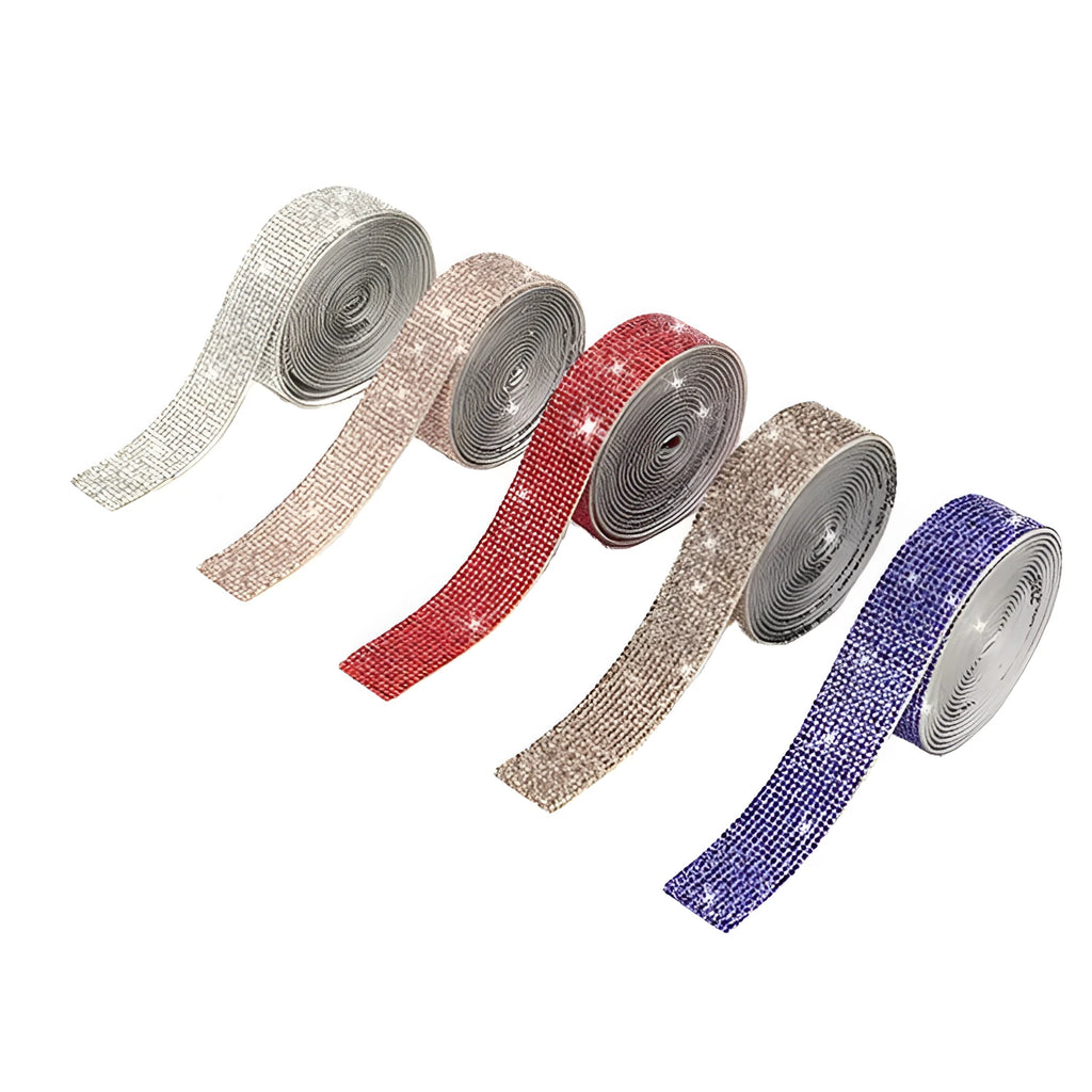 Self-adhesive water drill strips for clothing decoration in white and AB colour