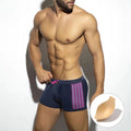 Men's polka dot print swimming boxers with quick-dry nylon fabric in multiple colour options