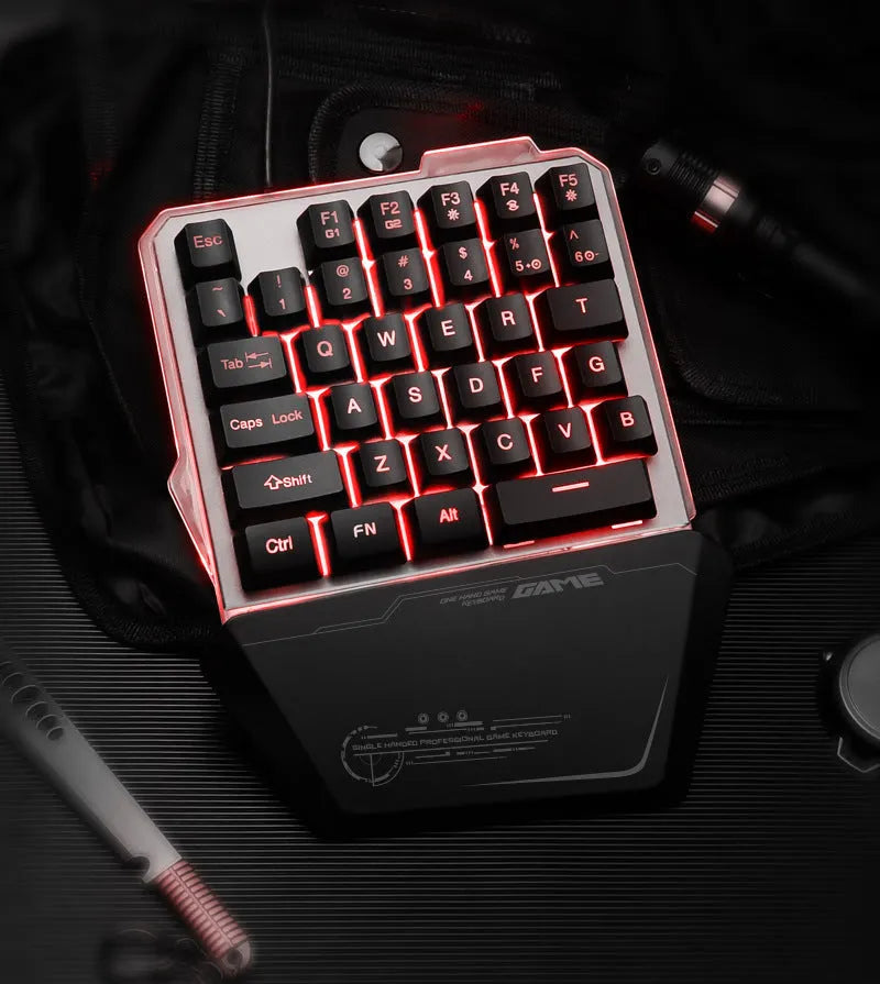 G40 Flow Colour black robotic one-handed gaming keyboard with RGB backlighting