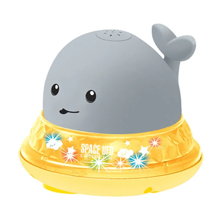 Automatic water spray whale bath toy with lights floating in baby bath