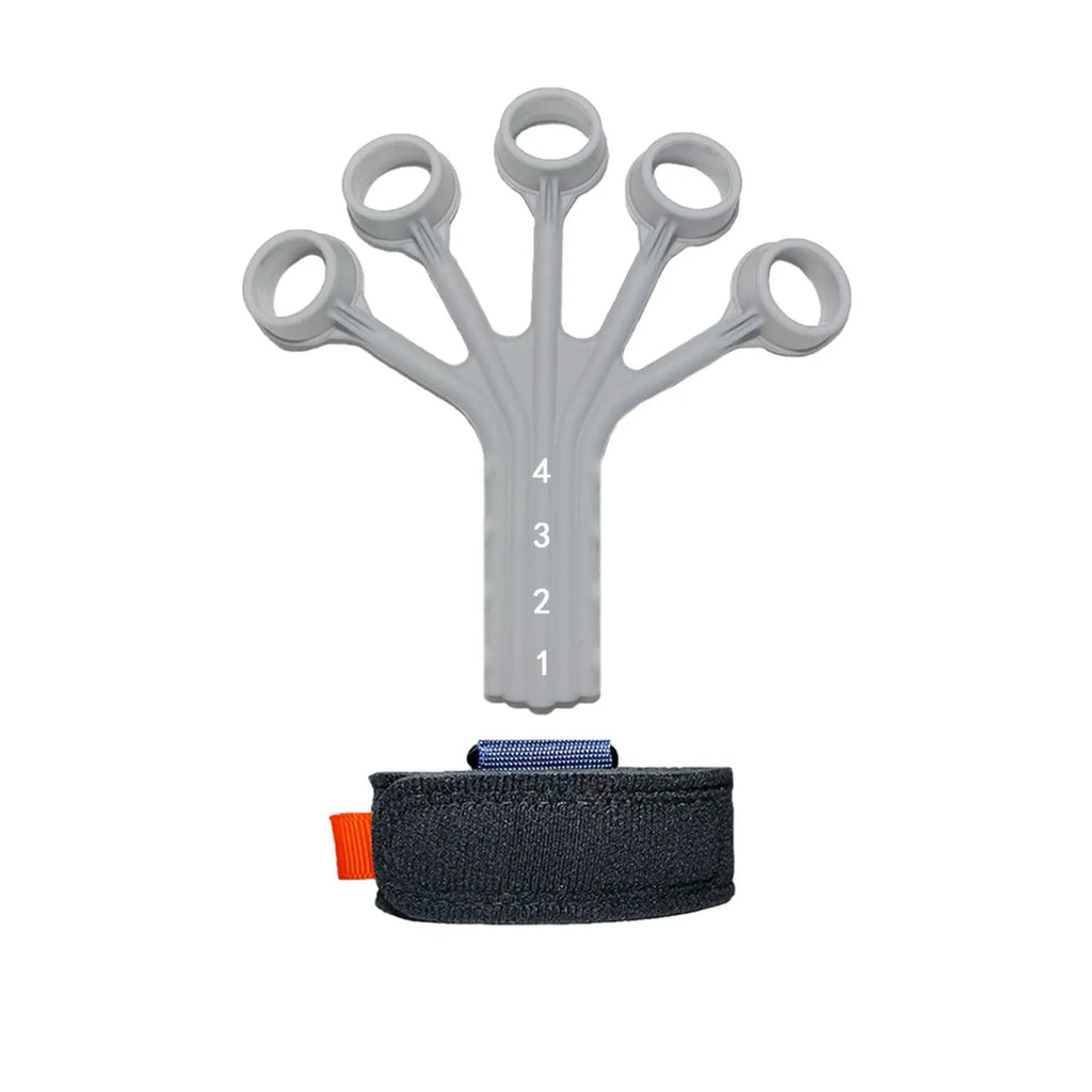 Silicone finger flexion extension trainer with adjustable belt for hand rehabilitation therapy