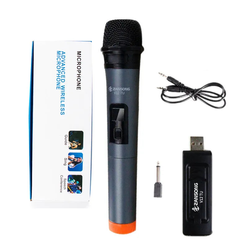 Black dynamic microphone V12 with heart pattern for computer and stage audio applications