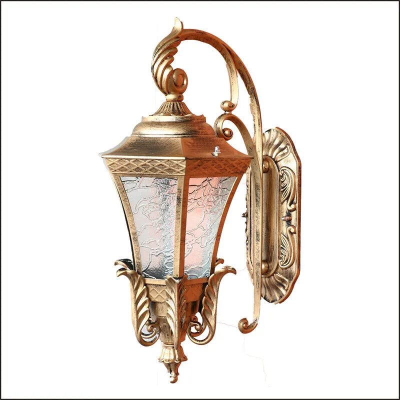 European-style black or bronze outdoor wall lamp with IP54 waterproof rating and solar remote control for courtyard lighting, 51x34x29cm dimensions