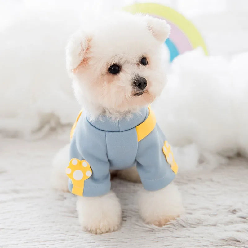 Blue milk silk cartoon backpack pet clothes sweater for small to large dogs