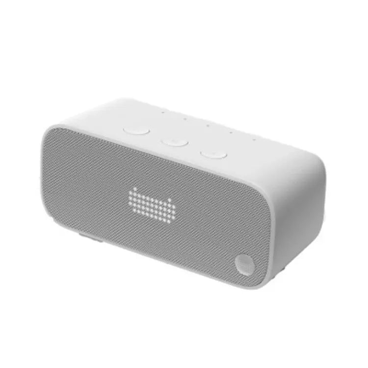 Smart WiFi speaker in blue colour with bookshelf design showing front-facing speaker grille