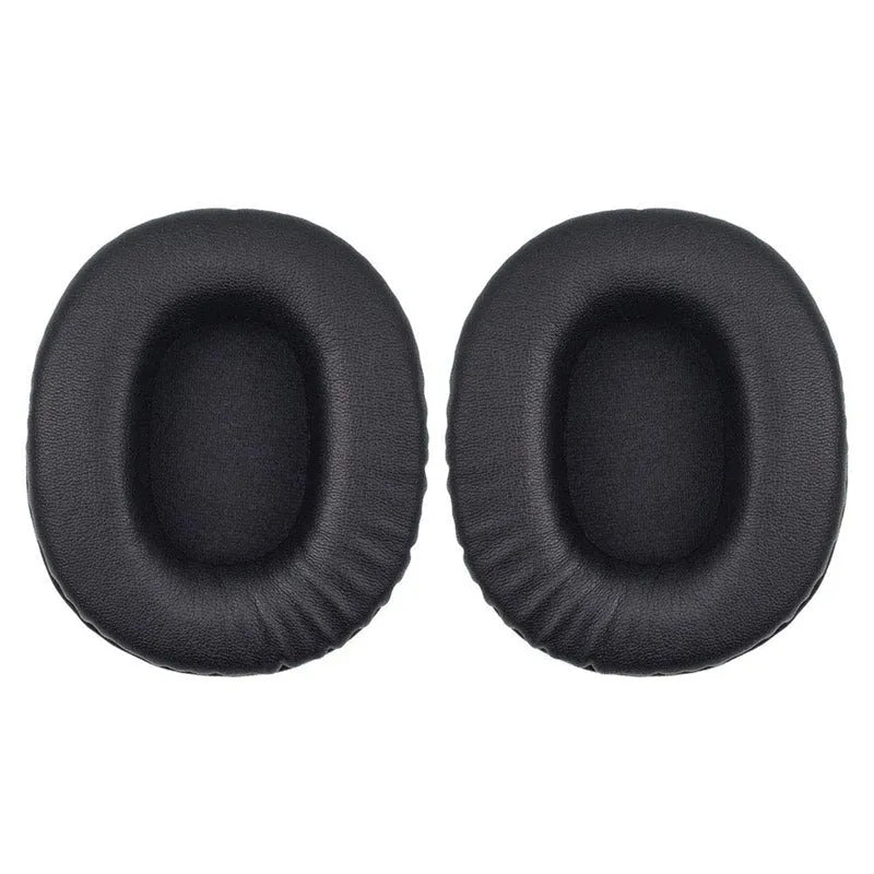 Black soft PU leather replacement earpad covers for Sony 1R headphones.